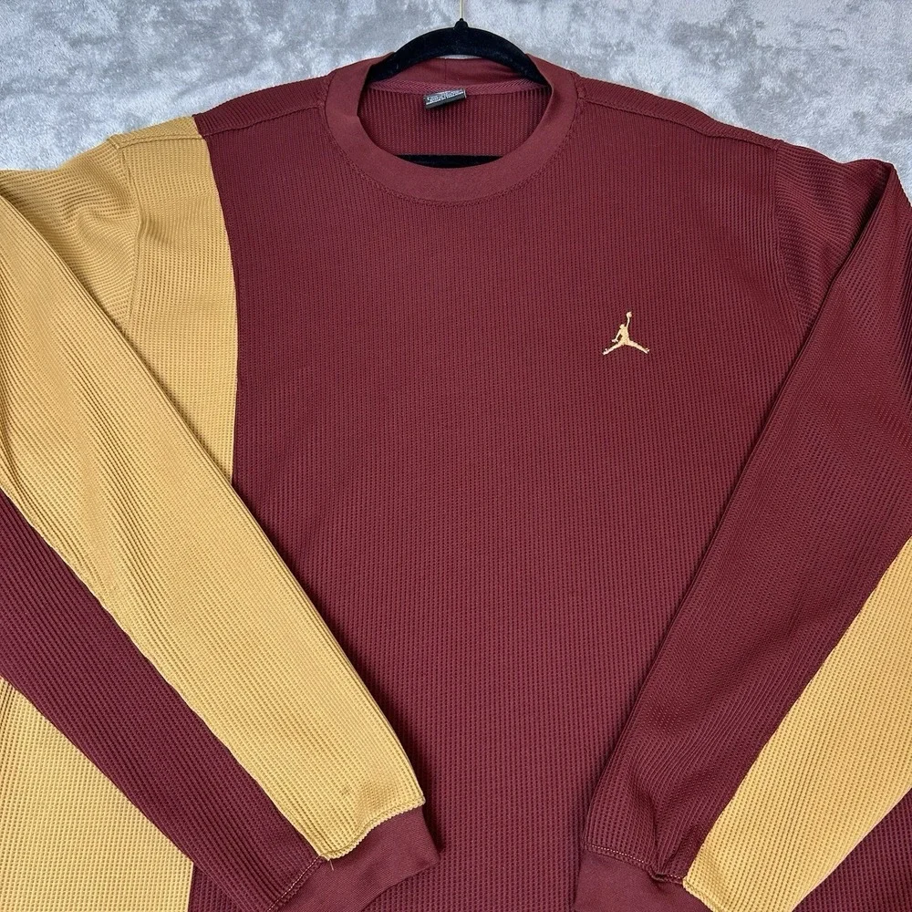 Air‎ JORDAN Colorblock Crewneck Long Sleeves VTG 90s Basketball NBA Men's Sz 2XL